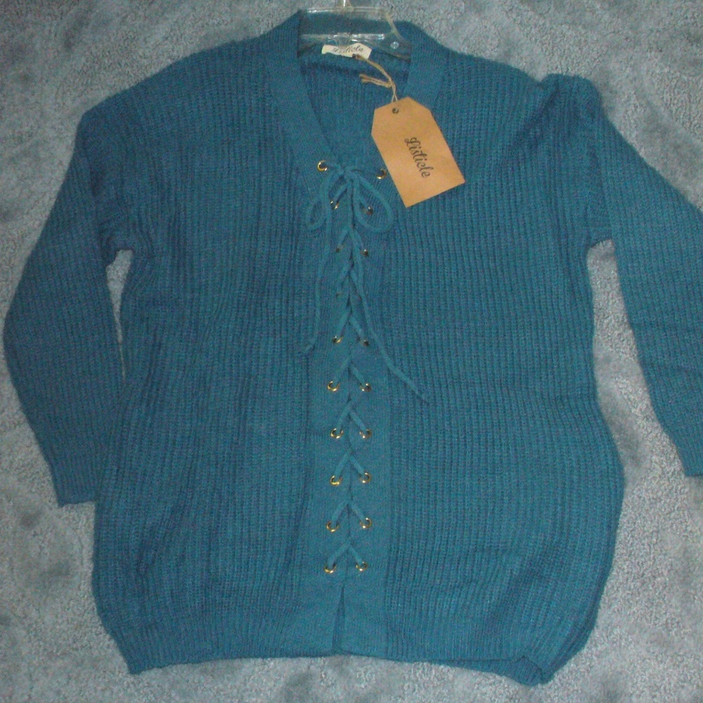 Listicle teal warm sweater Size M/L (#EV765)